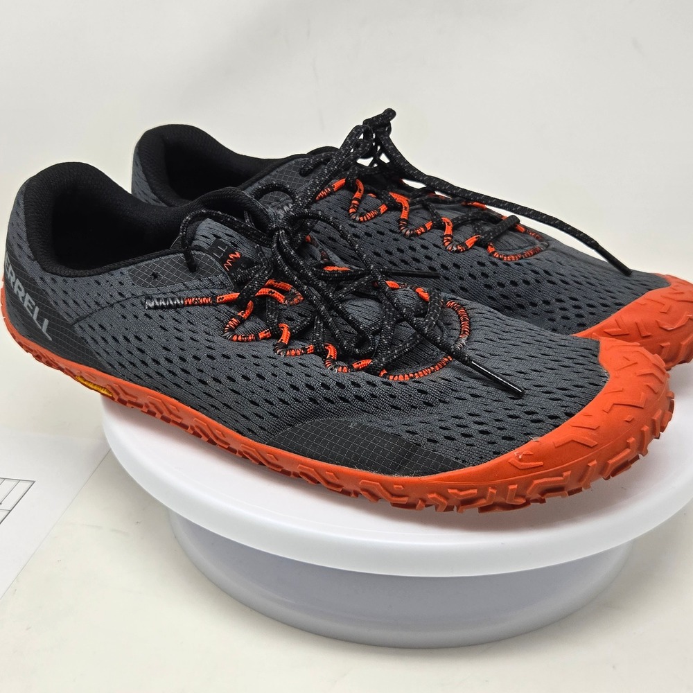 Merrell Trail Glove 7 Mens Barefoot Shoes Grey Orange J067667 Size 10.5
